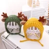 5 colors baby knitted hat autumn and winter infant cute antler wool hat children's cartoon ear protection warm