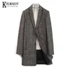 Misto Lana da uomo KOLMAKOV Inverno Giovani Uomini Slim Plaid Cappotto Lungo Colletto del Vestito Giacca Monopetto Maschile 2 Colori Taglia M-3XL1