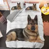 Conjunto de cama de pastor engraçado para adulto crianças animal pug cão cama cobre rei rainha conjunto de edredão edredom cover bedclothes