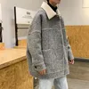 Parkas pour hommes 2022 hiver en laine chaude épaissie vêtements rembourrés de coton jeunes manteaux amples longs décontractés vestes de neige d'agneau M-2X Phin22