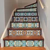 Yazi 6pcs étape amovible escaliers Autairs autocollants carreaux de céramique PVC Escalier papier peint décale d'escalier en vinyle décor 18x100cm 2012078088751