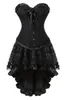 Burlesque Gorset i Spódnica Zestaw Koronki Gorset Dress Gothic Suknie Gorsety i Bustiers Party Plus Size Vintage Drop Shipping1