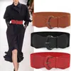 2022 Chic Design Wide Belts Womens Ladies Faux Leather Wide Stretch Elastic Pin Buckle Cinch Waist Dress Belts Decorate G220301