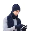 Bonnet en tricot pour hommes d'hiver avec écharpe cache-cou ensemble écharpe tête de mort 3 pièces avec polaire doublée de gants WXY075