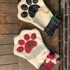 Bas de Noël Monogramme Pet Dog Cat Paw Gift Bag Plaid Bas de Noël Ornements d'arbre de Noël Party Decor 2 Styles DHW1028