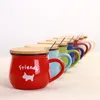 Zakka Retro Tazza di ceramica Creativo Stile europeo Colazione Tazza Smalto Tazze di latte Tazze carine Immagine animale Tazza di caffè Regali adorabili T200216