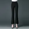 Spring Autumn Women Elasticity Bell Bottom Pants High midja Elegant Flare Pants Damer i full längd byxor plus-storlek Whitecx220310