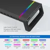 모니터 스탠드 책상 RGB 게임 조명 4 USB 2.0, 접이식 컴퓨터 화면 라이저 스토리지 서랍 및 전화 홀더, 책상 주최자 노트북 선반 검정색