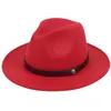 Skąpy brzeg kapelusze fedoras mody dla kobiet swobodna dziewczyna Panama Jazz Cap Cap Woolen Top Hat Men Bowler Unisex Gorras S10591