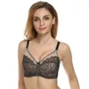 Ekouaer Sexy Push Up Bra Plus Size C D E F G Cup Women Bra Brassiere Black Adjustment Seamless Lingerie Lace Bras For Women 201202