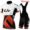 2021 LIV Zespół Rowerze Krótkie Rękawy Jersey Szorty BIB Zestawy Letnie Szybkie Suche Kobiet Wyścigi Ropa Ciclismo Sports Uniform Y20122802
