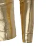 Camicia Paisley metallizzata rivestita in oro Camicia da uomo Night Club Wear Camicia slim fit Chemise Homme Casual Button Down Camicie eleganti da uomo C1210