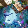 Personalizzato 3D Piastrelle Carta da parati Mondo marino Alghe Corallo Delfino Murales Adesivo Bambini Camera da letto Soggiorno PVC 3D Pavimentazione murale 201009