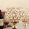 Crystal Tealight Candle Holders Metal Glass Candlesticks Wedding Table Centerpieces do dekoracji domu Hogar Moderno T200703