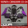 Flammes violettes Carénages OEM pour HONDA CBR600F5 CBR 600 RR F5 CC 2003 2004 Corps 71No.113 CBR 600CC 600RR 600F5 03-04 CBR-600 CBR600 RR CBR600RR 03 04 Moulage par injection Carrosserie