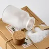 Scrub Badesalzflasche Plastikmaske Pulverflaschen mit Holzlöffel Kosmetische Unterverpackung Flaschen Holzdeckel Home Storage Jar BH6203 TYJ