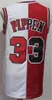 Männer Basketball Scottie Pippen Jersey Dennis Rodman Uniform Hose kurz ED Home Away Red Black White Beige hohe Qualität