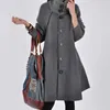 Misto lana da donna 2021 Cappotto di lana caldo autunno Donna Giacca a vento casual Mantello invernale Maglia a maniche lunghe Trench alto Donna Taglie forti M-5X