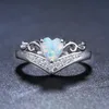 Nova opala anel de diamante anéis de coração anéis de casamento anéis de noivado casamento moda jóias e arenoso novo