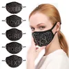 Fashion Letter Dustproof Masks Bling Diamond Protective PM2.5 Mouth Washable Reusable Women Colorful Rhinestones Shiny Face Classic Black Cotton3D filter Mask