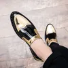 Plattform Leder Kausalschuhe für Männer Bogue Patent Leder Schuhe Mann Schnürung Oxford Kleideraufzug formelle Clubparty Schuhe