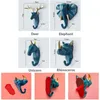 1pc Cerf Éléphant Licorne Rhinocéros Tête Animal Résine Crochet Vêtements Présentoirs Manteau Cintre Cap Chambre Décor Show Mur Sac 220311