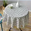 Nordic Geometric Polyester Waterproof Round Tablecloth Kitchen Tablecloths Dining Table Cloth Home Table Cover For Parties LJ201223