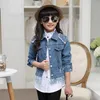 Chaqueta de mezclilla para niñas Chaquetas con remaches de primavera para niños pequeños Algodón Azul Tops Abrigos sólidos para adolescentes Ropa para niños 5 6 8 12Y LJ201126