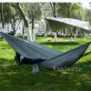 Home Hangmatten 106*55 inch Parachute doek hangmatten opvouwbare veldcamping swing hangend bed nylon hammoc met touwen karabines van zee T9I001812