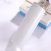 20 uncji 600 ml sublimacja puste kubki biały prosty stal nierdzewna termos termos kubek plastikowy słomka