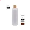 300ml Empty Round Plastic Bottle Containers Gold Press Cap Shampoo Washing Cleaning Packaging Bottles Aluminum Disc Top Coverhigh qualtity