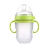 Mamadeira Babyflaska Grön 250ml (8oz) Rosa 150ml (5oz) Barnmjölkfoderflaska med handtag Flaska Barn LJ200831
