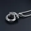 Male Trendy Punk Snake Pendant Necklaces Hip Hop Retro Sweater Chain Atmosphere Ouroboros Titanium Steel Necklace