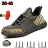 Men Safety Shoes with Steel Toe Puncture Proof Wear-resistant and Non-slip Breathable Summer Comfortable Outdoor Construction Wo Y200915