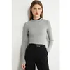 Amii minimalism höst mode broderi kvinnor tröja kausal brev smal fit turtleneck tröja kvinnlig pullover topps 1343 201221