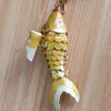 5st 4cm 6 cm söt emalj Luck Koi Fish Charms för smycken som gör hängen livliga svängande karp diy halsbandsarmband örhängen
