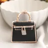 Lovely DIY Bag Crystal Keychain Charm Keyring for Women Party Gift HandBag Purse Bag Buckle Pendant Key Chain Ring