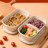 700ml 850ml 1000ml Miljövänlig Ljusmatbehållare Sallad Förpackning Box Pulp Engång Lunchbox Nedbrytbara Takeout Boxes A221602