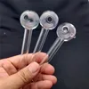 Tuyau de brûleur à mazout en verre Dia 30 mmbal de 12 cm de long Tuyaux à main en verre épais avec deux tuyaux d'équilibrage de l'eau colorés à la main Vente au détail et en gros