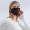 Fashion Design Women Party Face Masks Sequined Cloth Mouth Masks för Alla hjärtans dagslitage kan infoga PM2.5 Filters ZZC2563