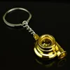 Metal Turbo Keychain Sleeve Bearing Spinning Auto Part Modell Turbin Turbocharger Nyckelring Ring 7 Färger EEF4362