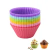 Torta in silicone Cupcake Cup Cake Tool Bakeware Bakeware Stampo in silicone Cupcake e muffin Cupcake per fai da te Colore casuale # 25