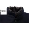 BATMO nuovo arrivo inverno trench di lana di alta qualità uomo uomo giacche di lana grigia più LJ201110