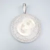 Super glacé grand rond Spinner numéro 44 pendentif collier plaqué or complet CZ hommes Hip Hop Bling bijoux cadeau 315u