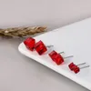 Kristall-Würfel-Ohrstecker, Sterling-Silber, rote schwarze Diamant-Ohrringe, Damenmode, feiner Schmuck, wird und sandig sein