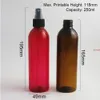 24 x 250ml 250cc Clear Amber Red Blue Plast Perfym Mist Spray Bottle Refillerbar PET Kosmetisk Atomizer med SprayRefree Shipping By