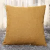 Linen Pillow Covers Solid Burlap PillowCase Classical Square PillowCushion Cover For Couch Sofa Home Decoration 13 Colors LLS101-WLL