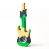 4.25 polegadas guitarra silicone tubulação de silicone manual tubo de fumaça de fumaça de fumaça com tigela de vidro plataformas de óleo