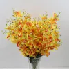 10Pcs Fake Cattleya (7 stems/Bunch) 23.62" Length Simulation Orchids for DIY Bridal Bouquet Home Decorative Artificial Flowers