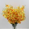 10Pcs Fake Cattleya (7 stems/Bunch) 23.62" Length Simulation Orchids for DIY Bridal Bouquet Home Decorative Artificial Flowers